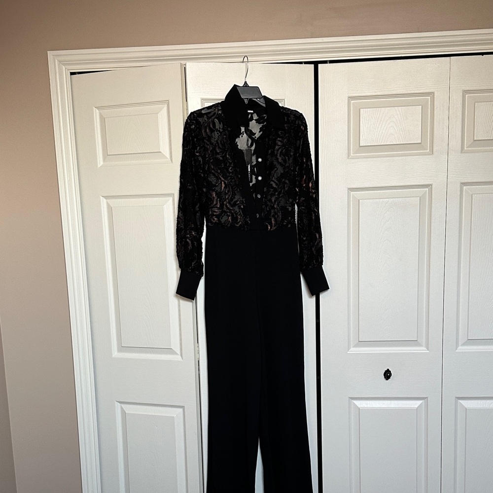 Fashion Nova Black Lace Jumpsuit